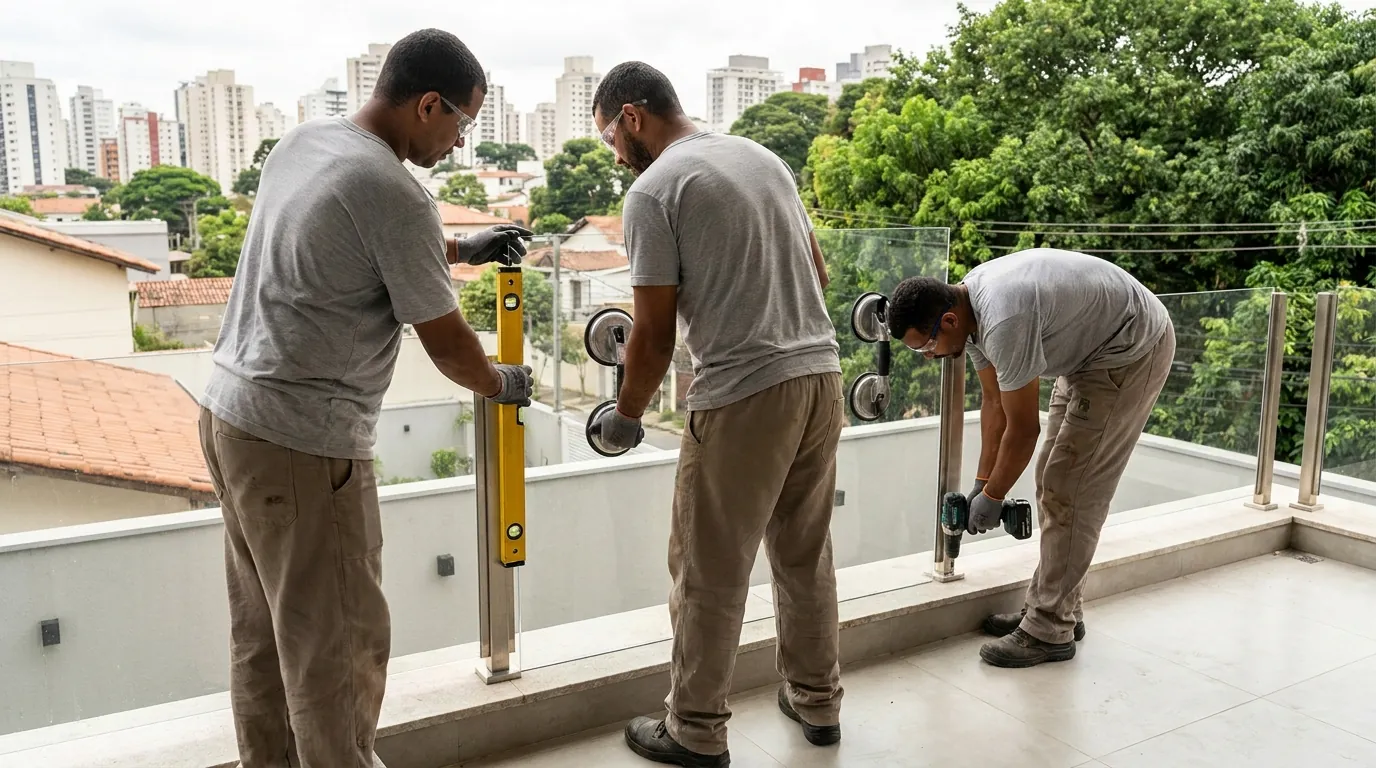 Guarda-Corpo de Vidro para Sacada em Aracaju‑SE